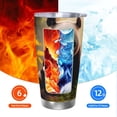 thumbnail image 6 of Lsque Forest Panda Pattern 20oz Car Cup with Lid and Straw, Insulated Coffee Cup with Straw Topper, Spill Proof Travel Coffee Mug, Stainless Steel Tumble-Straw Three-piece Set, 6 of 8