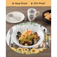 thumbnail image 3 of 13 Inch Round Placemats Set of 6, Sunflowers Trucks Non Slip Heat Insulation PP Table Mats, Spring Farmhouse Eucalyptus Gray Wooden Washable Place Mats for Kitchen Dining Party Table Decor, 3 of 7