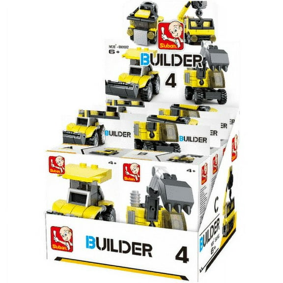 Builder Construction Building Brick Display Set x2 each kit