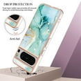 thumbnail image 2 of SaniMore for Google Pixel 8 Pro 6.7" 2023 Case with Wireless Charging Shockproof TPU Backplane Glitter Marble Pattern Fashion Design Anti-drop Anti-fingerprint Skin-feel Cover, Green, 2 of 12