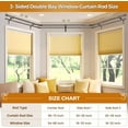 thumbnail image 5 of 1 Inch Heavy Duty Double Bay Window Curtain Rods,36-72 Inch Center Rod for Window (24 to 68 Inch), 20-36 Inch Side Rods for windows (16-32 Inch), Antique Bronze, End Cap Finials, 5 of 17