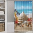 thumbnail image 3 of Seashell On The Beach Door Shower Curtain Seashell On The Beach Bathroom Decor Fabric Polyester Waterproof 12 Pack Hooks, 3 of 7