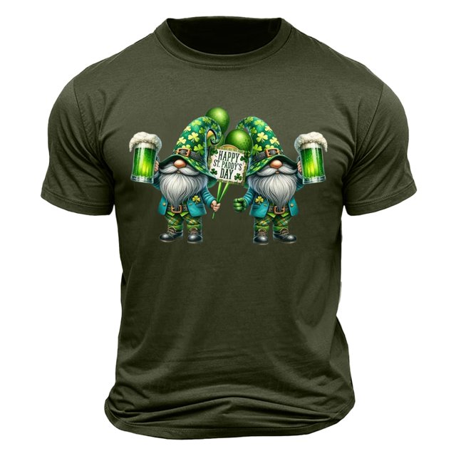KIHOUT T-shirts de la Saint-Patrick pour Hommes, T-shirts à Manches Courtes d'Été pour Hommes, Imprimé Graphique Vert, Col Rond, en Liquidation, Taille P-2TG