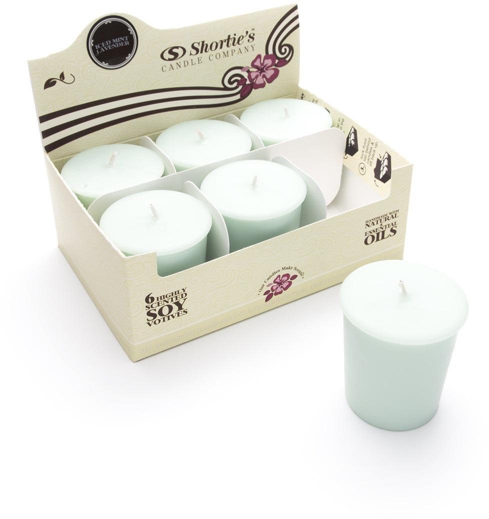 Iced Mint Lavender Soy Votive Candles Scented with Essential
