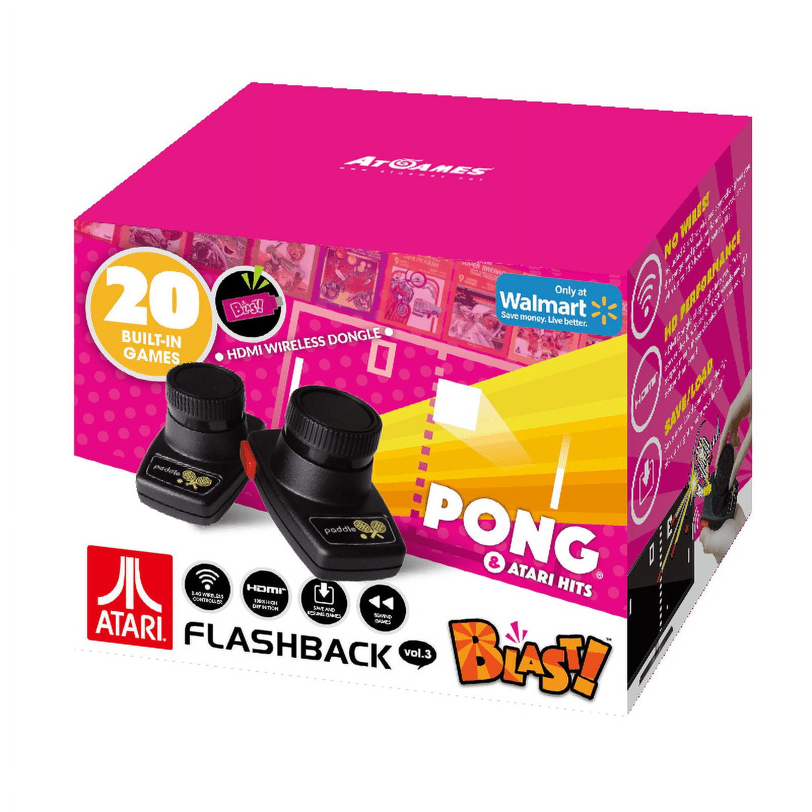 Atari Flashback Blast! Vol. 3, Pong, Retro Gaming, Pink, 857847003868