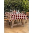 thumbnail image 4 of 60x102 Inch Outdoor Tablecloth with Umbrella Hole Zipper Rectangle Country Star Farm Rectangular Tablecloths Outside Waterproof Farmhouse Plaid Texas Vintage Fruit Patio Table Cover for Picnic Party, 4 of 8