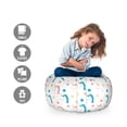 thumbnail image 2 of Pastel Storage Toy Bag Chair, Character Cartoon Unicorns with Colorful Mane Hair and Stars, Stuffed Animal Organizer Washable Bag, Small Size, Blue Coral Yellow, by Ambesonne, 2 of 3