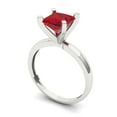 thumbnail image 2 of Solitaire Engagement Ring for Women - 1.5ct Simulated Ruby in 14K White Gold Promise Ring, 2 of 6