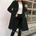 thumbnail image 5 of Women'S Trench Coat Fashion Lapel Double Breasted Thick A Line Pea Coats Jacket with Pockets, 5 of 9
