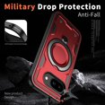 thumbnail image 2 of for Google Pixel 9A Case,Compatible with MagSafe,2 Pack Glass Screen Protector,Built-in KickStand Grip Ring,Heavy Duty Military Grade Shockproof Rugged Phone Cover For Pixel 9A 6.3"(Red), 2 of 5