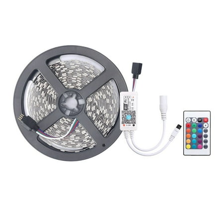 

Docooler 5M Smart WIFI Control Color Changing LED 5050 RGB Light Strips Compatible with Sync to Music for Rooms Party Bar Decoration Waterproof
