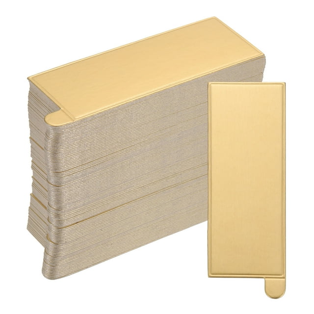 Uxcell 100pcs Mini Cake Boards, Mousse Cake Cardboards Rectangle for Cake Bases (Gold)