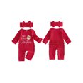 thumbnail image 2 of RUINIXCW Baby Girl First Christmas Outfit Letter Long Sleeve Romper Bow Headband, 2 of 8