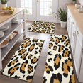 thumbnail image 2 of Beige and Black Of Leopard Print Kitchen Rugs Sets Of 3,Kitchen Runner Rugs Non Skid Washable,Decorative Kitchen Floor Mats for Kitchen,Sink,Laundry,17"x30"+ 17"x47" + 17"x59", 2 of 6
