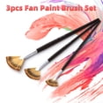 thumbnail image 4 of Juego de pinceles de pintura en abanico 3pcs Cepillo de abanico suave antidesprendimiento de 3 colores yeacher Cepillo de pintura, 4 of 8