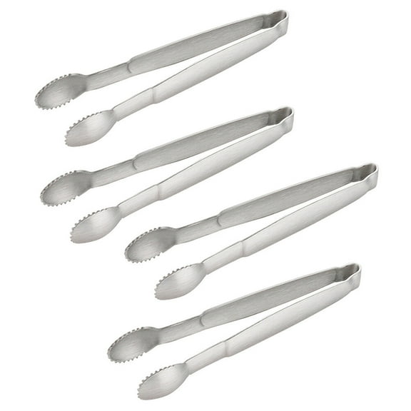4-Piece Coffee Bar Set Stainless Steel Ice Tongs Sugar Cube Holder Mini Household Supplies