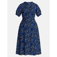 thumbnail image 5 of Time and Tru Women's Pleated Midi Shirtdress, Sizes XS-XXXL, 5 of 5