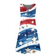 thumbnail image 5 of CCRFTGI 4th of July Dresses for Kids Girls 10-12 Funny American Flag Stars Striped A-Line Dress Patriotic Sleeveless V Neck Girls Dresses Summer Stylish Dresses Light Blue 12-13 Years, 5 of 5