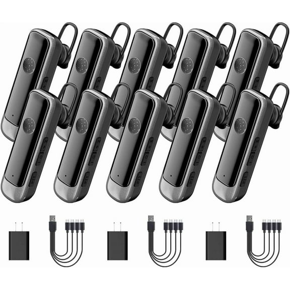 CBCBTWO N3S MAX Earhook Walkie talkies,Ultra small,Mini 2 Way Radios,Touch to Talk,Type-C 4-in-1 Charger,Portable FRS Two-Way Radios for Restaurant (10 Pack)