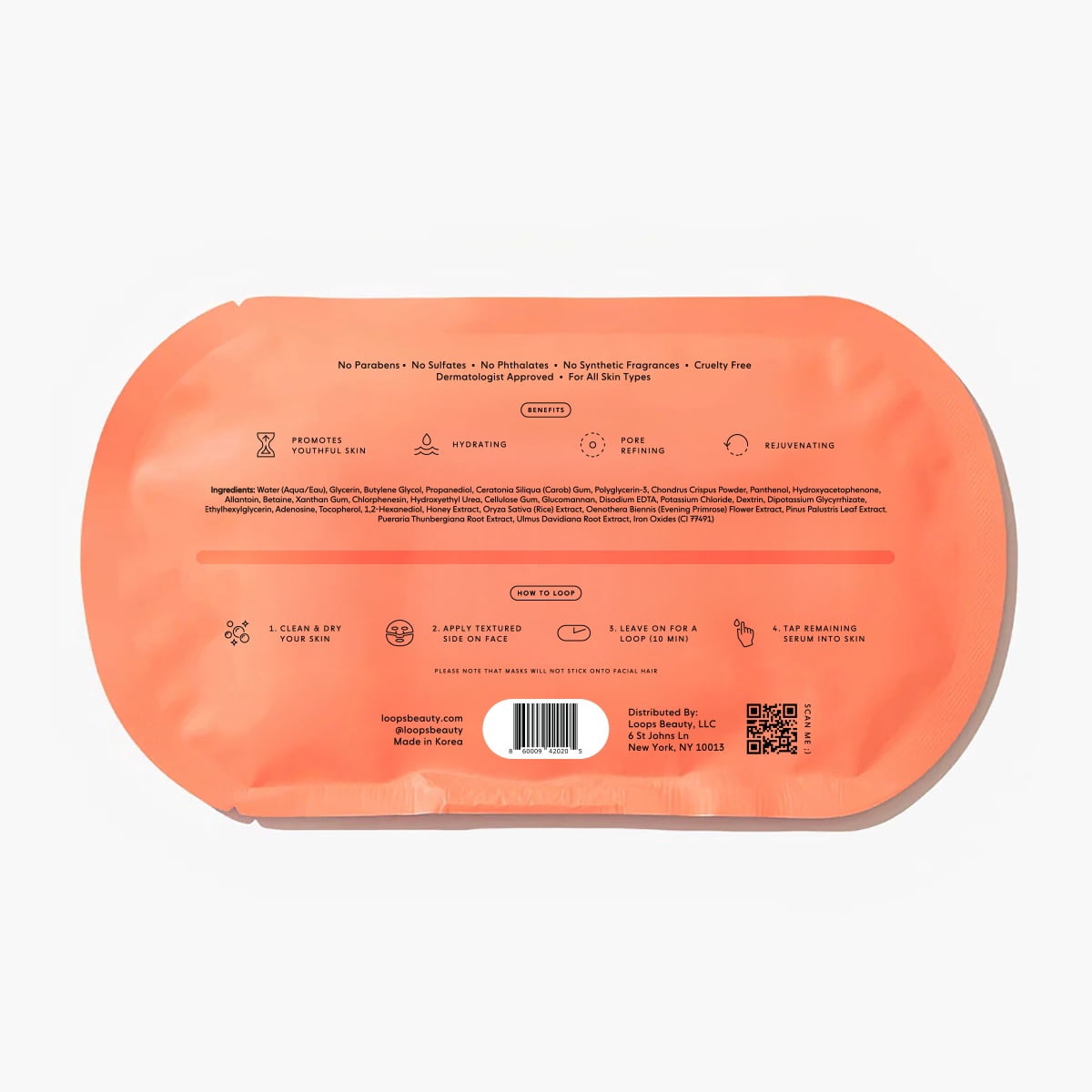 LOOPS Weekly Reset Rejuvenating Hydrogel Face Mask, 30g