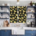 thumbnail image 2 of Curtains 63 Inch Length 2 Panels, Summer Lemon Grommets Window Treatment Curtain, Country Fruit Leaf Black Watercolor Thermal Curtains Drapes for Living Room/Bathroom, 2 of 9