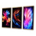 thumbnail image 3 of Designart "Liquid Ink Abstraction in Pink, Blue, and Orange" Abstract Liquid Ink Framed Wall Art Set Of 3 - Blue Modern Frame Gallery Wall Set For Home Decor, 3 of 6