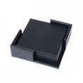 thumbnail image 1 of 6 Pcs Leather Coasters Spill, Durable and Non Slip Leather Coaster Perfect for Coffee Cup & Mug, 4 Inches(Square Black Coasters), 1 of 4
