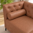 thumbnail image 3 of ChenyueFurn 78.5" Faux Leather 3-Seater Sofa with black Legs,Brown, 3 of 11
