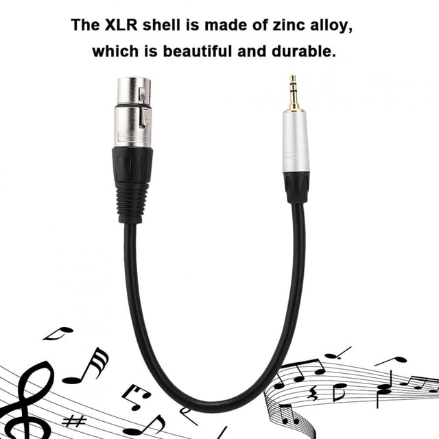 Convertidor De Cable De Audio Macho De 3,5 Mm A XLR Hembra De 0, De Longitud, Carcasa De aleación De Zinc, Conector Chapado En Oro Para Auriculares, Micrófonos, Guitarras