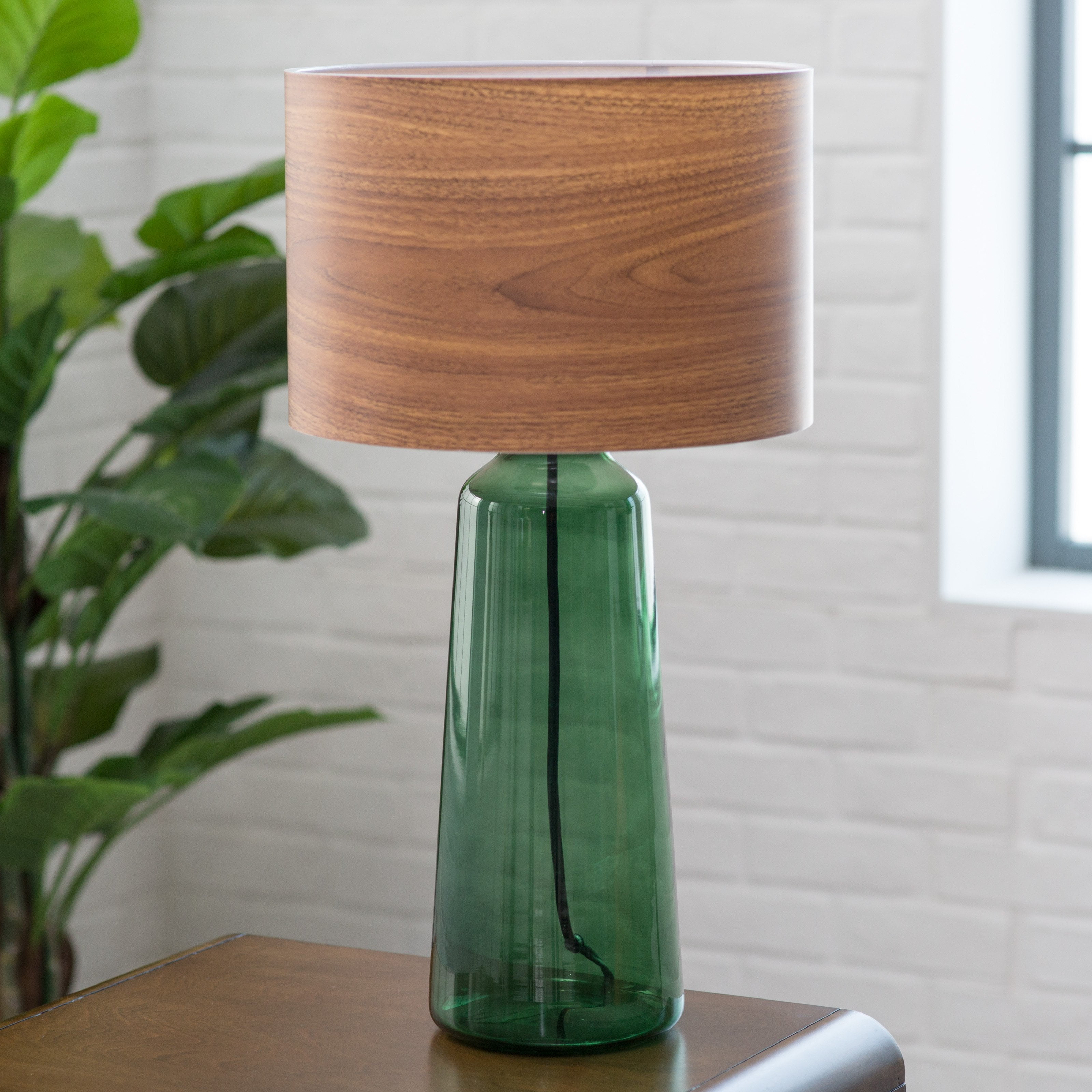 Adesso Jade Tall Table Lamp Green, Tall Wood Table Lamps