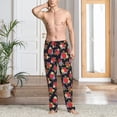 thumbnail image 2 of Balery Red Rose Flower Pantalones de pijama para hombre, pijama ultraligero, pantalón de descanso-Large, 2 of 6