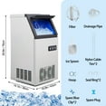 thumbnail image 6 of Commercial Ice Maker Machine, 100/120/130LBS/24H Stainless Steel Under Counter Ice Maker with 24lbs Ice Storage Capacity, 15 Quick Ice Dispensing, for Restaurant, Home, Bars, Coffee Shop, 6 of 7