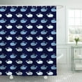 thumbnail image 3 of Nautical Ocean Whale Shower Curtain, Dark Blue Ocean Fish Animal Print Design Bathroom Shower Curtain for Kids, Sea Themed Creatures Underwater Shower Curtain Set with 12 Hooks 72x72 inch, 3 of 5