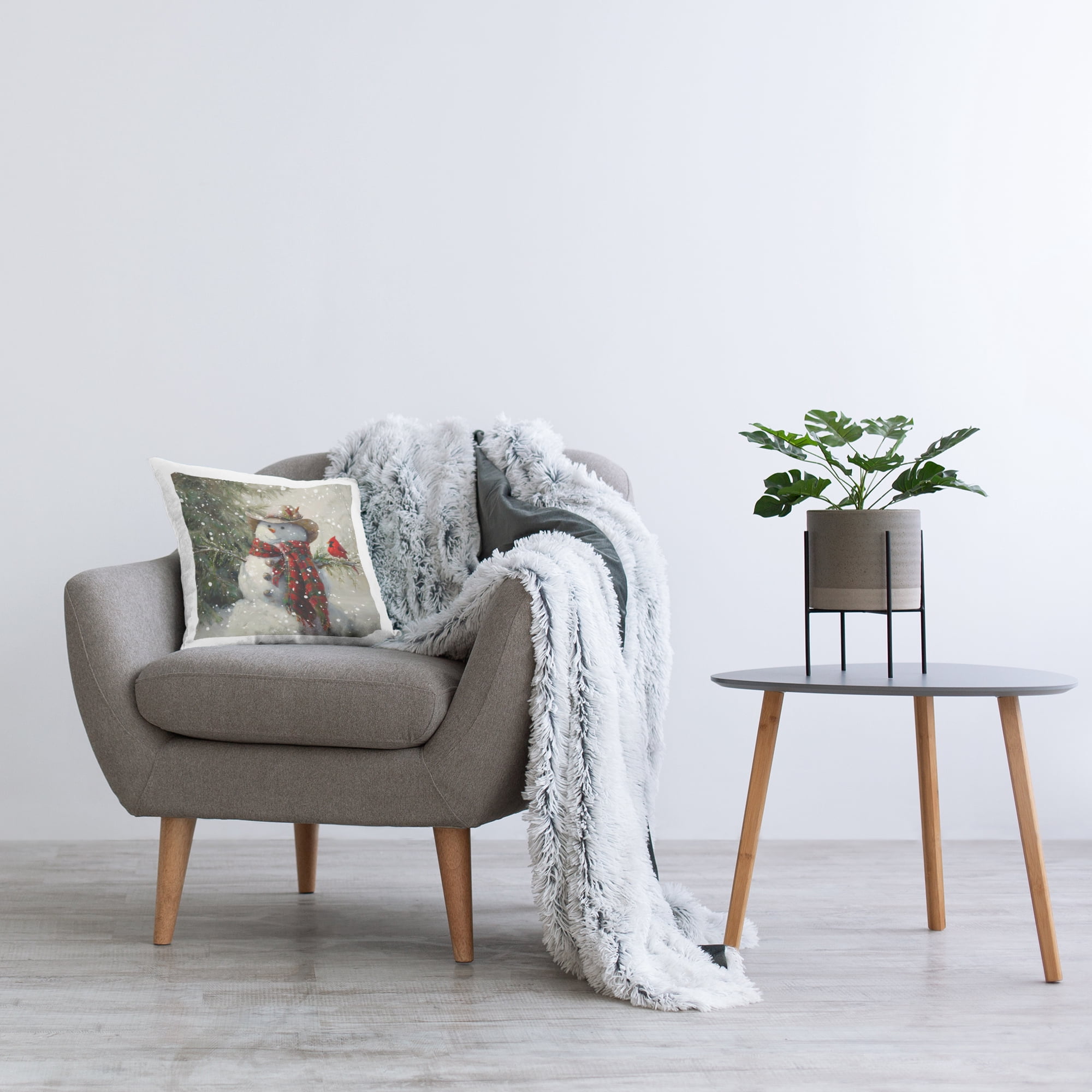 Stupell Industries Cowboy Snowman & Cardinal Decorative Printed Throw Pillow, design by Tina LeCour