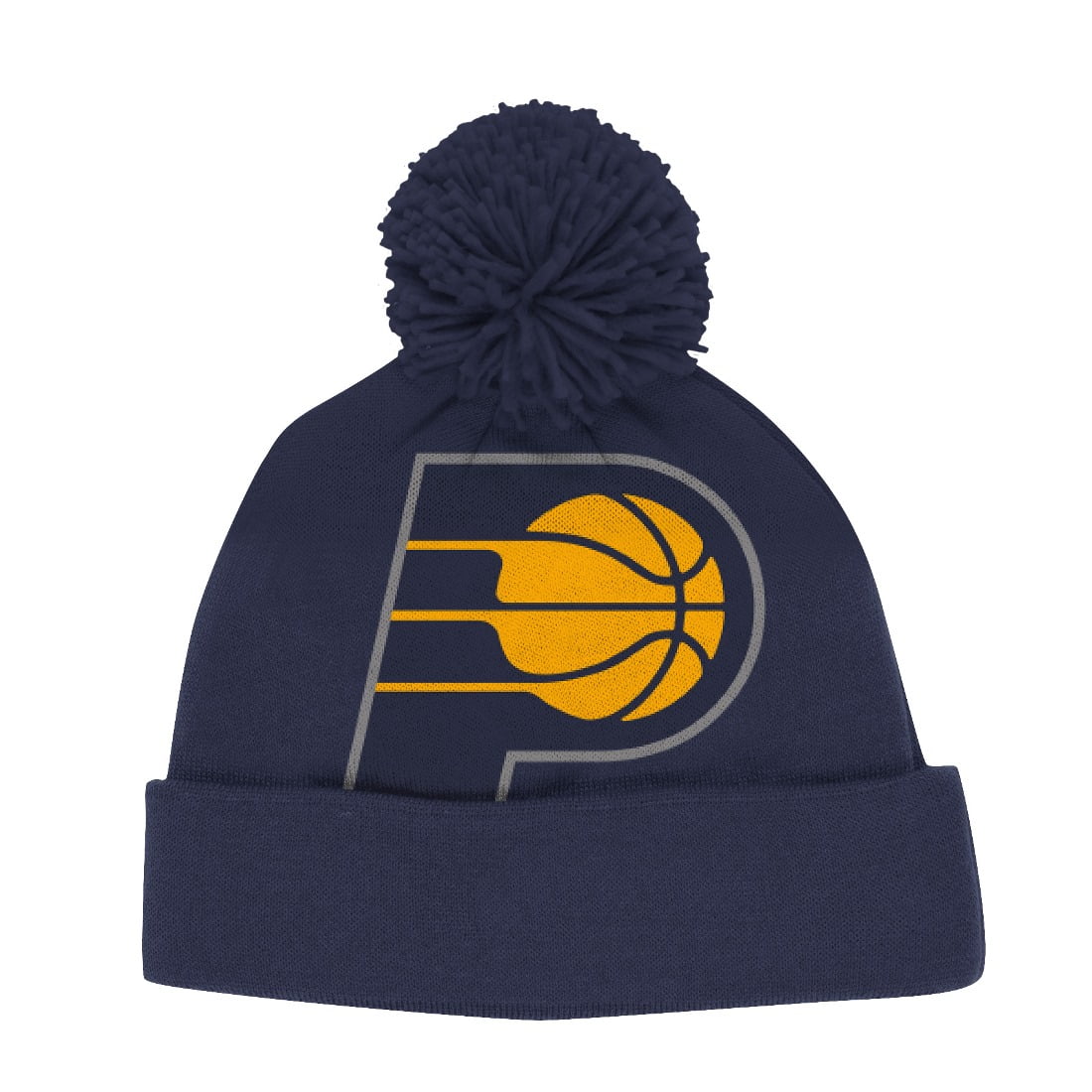 Indiana Pacers Adidas NBA Jacquard Logo Pom Cuffed Knit Hat by Adidas