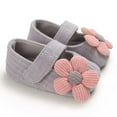 thumbnail image 4 of Tao Tao Infant Baby Boys Girls Slippers Cozy Fleece Flower Booties Soft Bottom Warm Cartoon Socks Newborn Crib Shoes Gray 0-3Months, 4 of 5