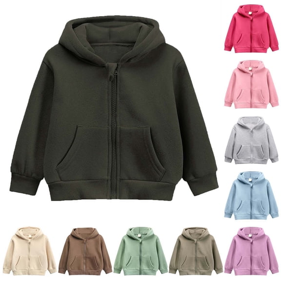 LYHaoo Girls and Boys Zip Up Hoodies Long Sleeve Oversized Hooded Sweatshirt Jacket School Uniform,2-3 Years