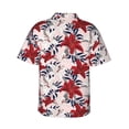 thumbnail image 3 of Balery Lilies Flowers Print Men's Hawaiian Shirts Short Sleeve Beach Shirt Relaxed Fit Vacation Button Down Shirts-3X-Large, 3 of 9