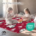 thumbnail image 4 of ODIKA 8'x10' Machine Washable Non-Slip Area Rug, Joyful Winter Wonderland Featuring Snowman and Frosted Pine Trees High Traffic Rug with Pad, Red, 617900, 4 of 8