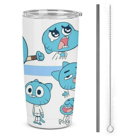 

Ama_zing World of Gumba_ll Funny Anime Stainless Steel Insulated Tumbler Set with Lid Travel Mug with Straw Cleaning Brush for Cold & Hot Drinks One Size