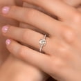 thumbnail image 4 of Gem Stone King 10K Rose Gold Peach Morganite and Lab Grown Diamond Engagement Ring for Women | 1.35 Cttw | Round 7MM | Gemstone October Birthstone | Size 9, 4 of 6