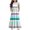 Light Blue, variant on Fesfesfes Fashion Girls Color Striped Dress Size 6-12 Years Short Sleeves Round Neck Casual Dress