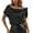 Black, variant on Conairie Off The Shoulder Top For Womens Short Sleeve Solid Loose Shirts Comfy Soft Summer Fashion Casual Blouses Black L