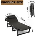 thumbnail image 3 of Portable Folding Camping Cot, Adjustable 4-Position Adults Reclining Folding Camping Cot Sleeping Bed Cots for Office Pool Beach Patio Camping Lawn Outside (Gray), 3 of 9