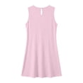 thumbnail image 7 of Lovzfmll Spaghetti Strap Ruffle Hem Low Back Solid Mini Sundress for Women, Loose Crew Neck Sleeveless Casual Dress Pink, L, 7 of 7