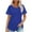 Blue, variant on ZKCCNUK Plus Size Tops for Women Fashion Casual Short Sleeved Round Neck Solid Color Top