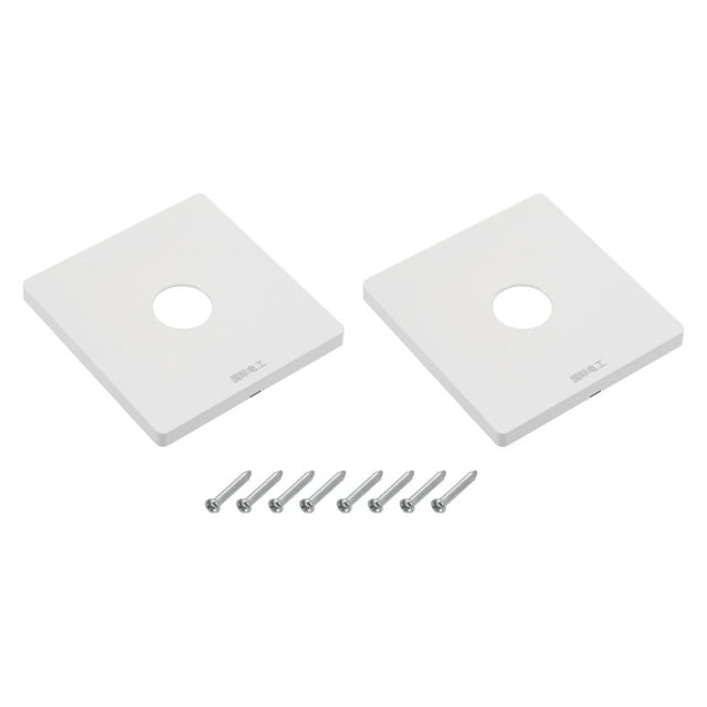 Ojal Pared Placa PC Decoración Pared Panel con 0.8 Pulgadas Cable Paso Única Salida Placa Montajes Blanco para Bajo-Voltaje Cables Paquete de 2