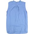 thumbnail image 2 of MaxMara Womens Solid Mixed Media Sleeveless Blouse Top blue XL, 2 of 2