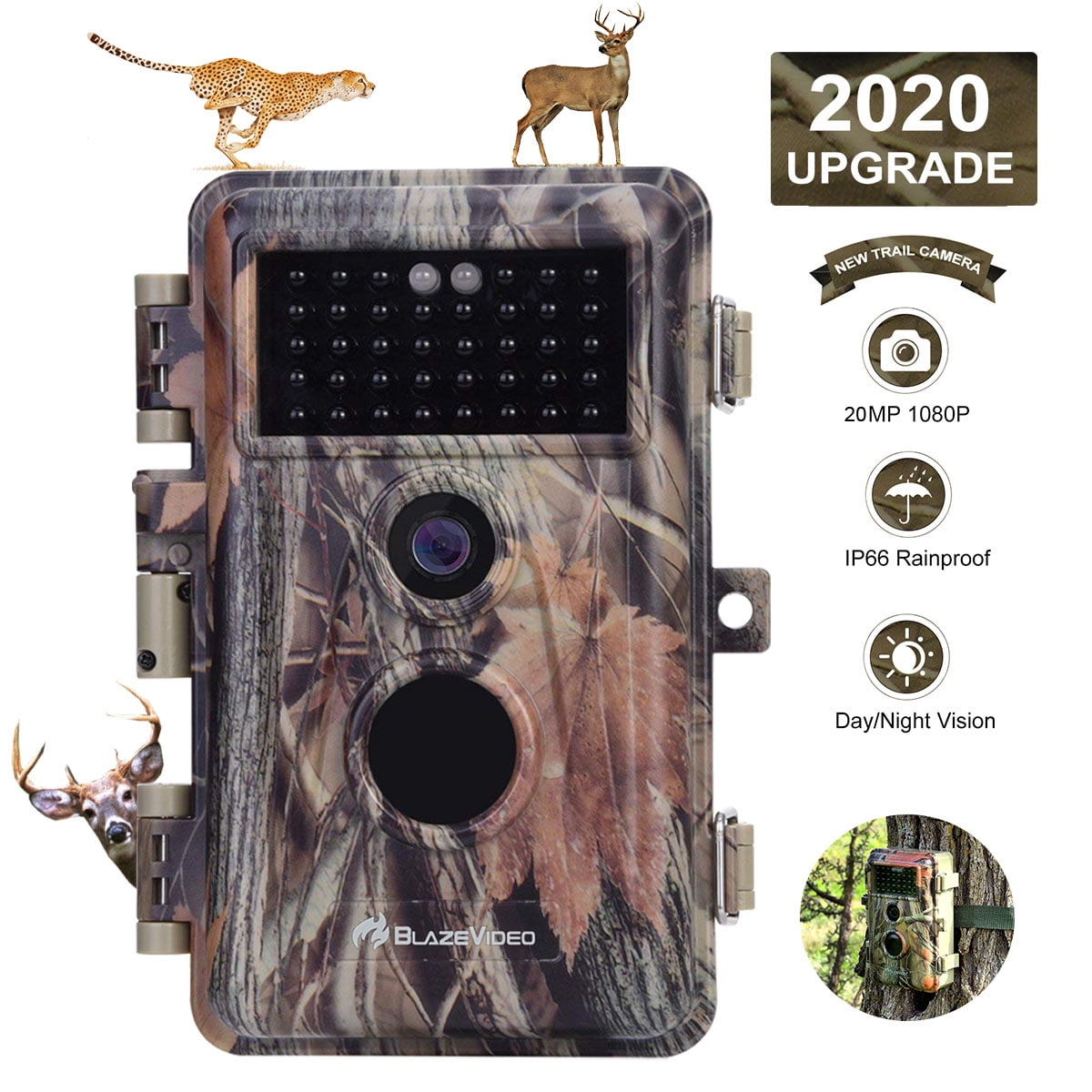 Game & Deer Trail Camera 20MP 1920X1080P H.264 MP4 No Glow Night