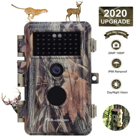 Game & Deer Trail Camera 20MP 1920X1080P H.264 MP4 No Glow Night Version for Wildlife Hunting Field Tree Scouting Cam for Outdoor Animal Tracking and Indoor Security